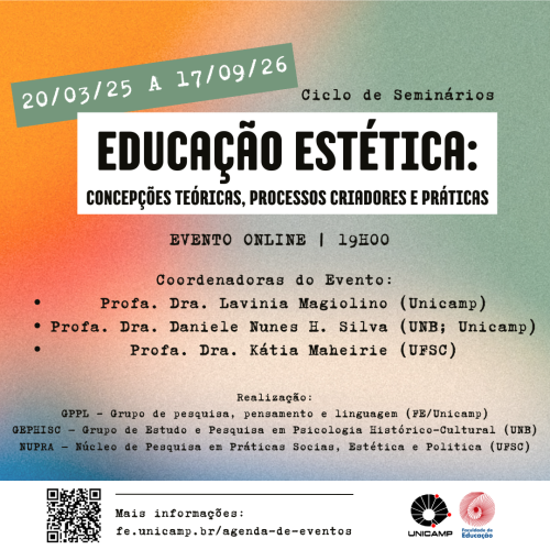 Cartaz do evento "Educação Estética: concepções teóricas, processos criadores e práticas"