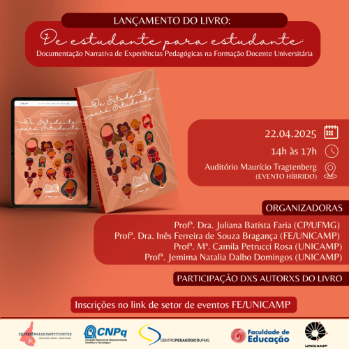Cartaz do evento "De Estudante para Estudante: Documentação Narrativa de Experiências Pedagógicas na Formação Docente Universitária"