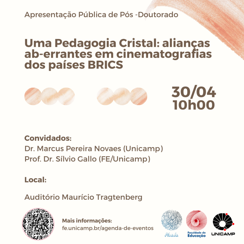 Cartaz do evento "Uma Pedagogia Cristal: alianças ab-errantes em cinematografias dos países BRICS"
