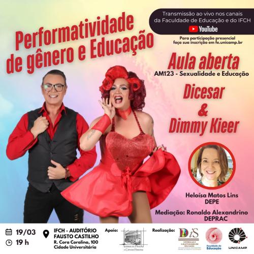 Cartaz do evento "Performatividade de gênero e Educação"