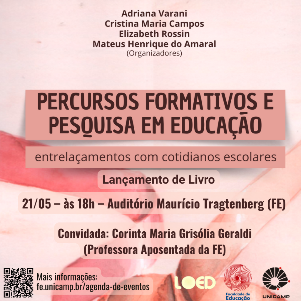 Cartaz do evento "Percursos Formativos e Pesquisa em Educação: entrelaçamentos com cotidianos escolares"