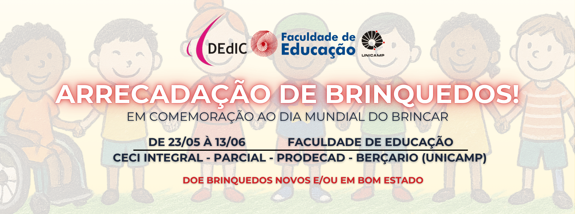 Arrecadação de brinquedos 2025