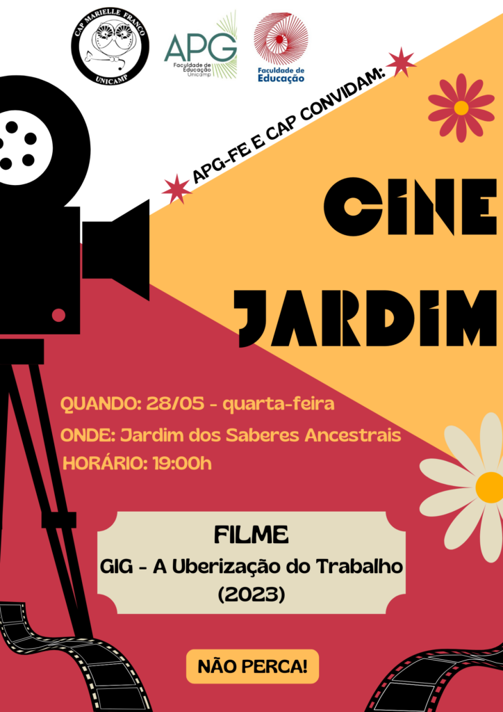 Arte de divulgação do evento Cine Jardim.