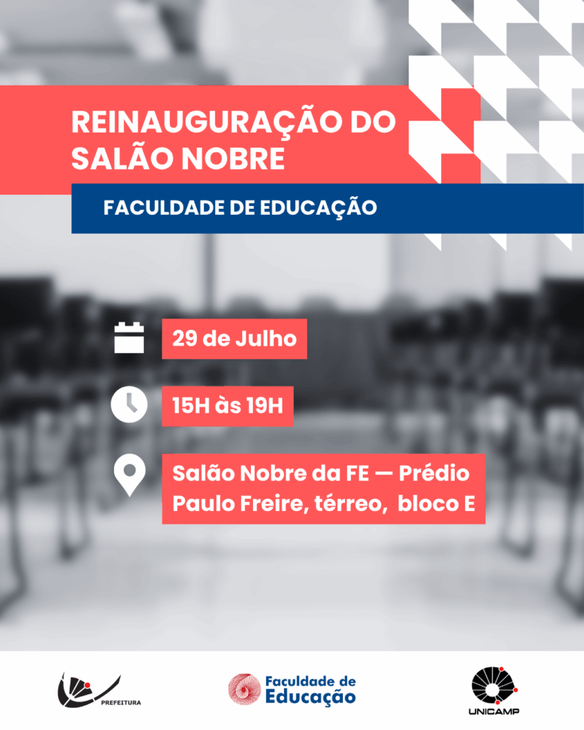 arte de divulgação do evento reinauguração do Salão Nobre