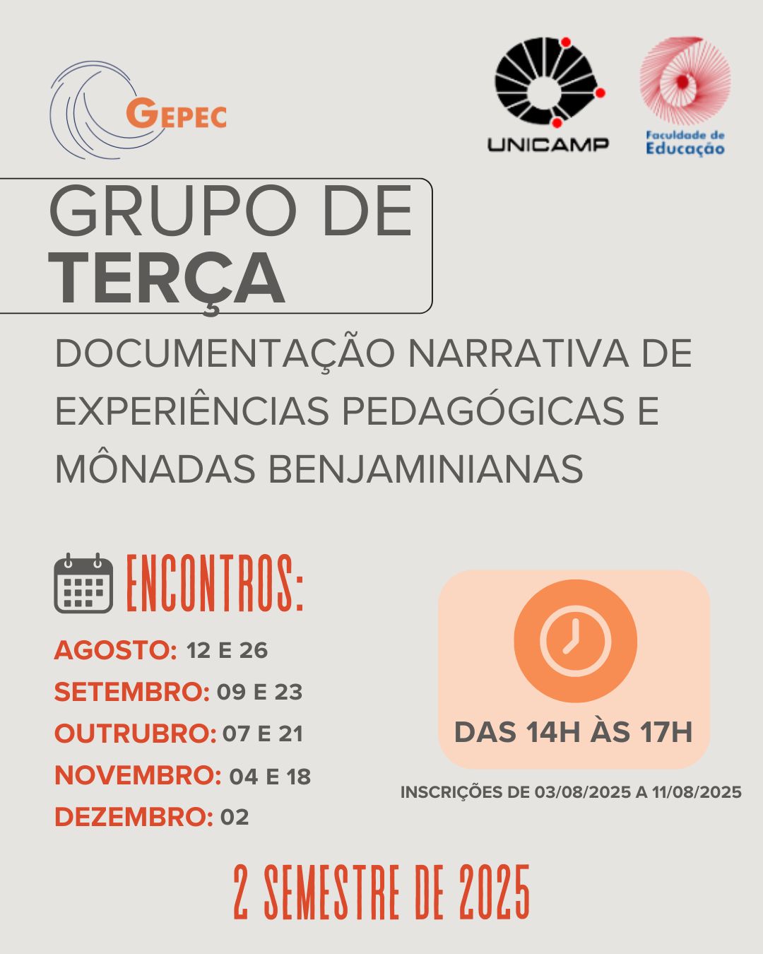 Cartaz do grupo das terças