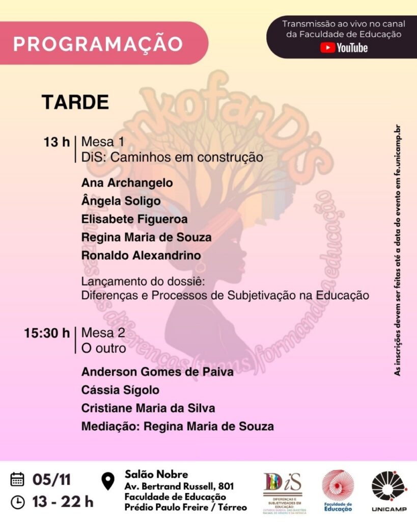 Programação Tarde Seminário DiS - Dia 1 - DiS ontem