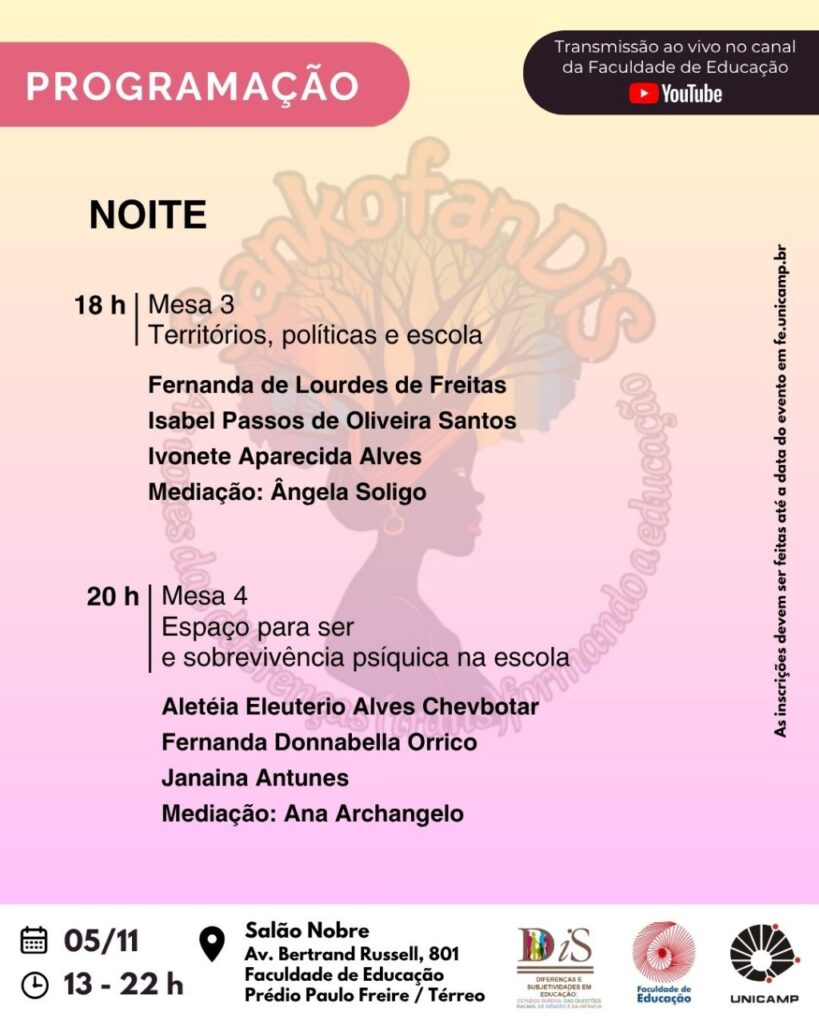 Programação Noite Seminário DiS - Dia 1 - DiS ontem